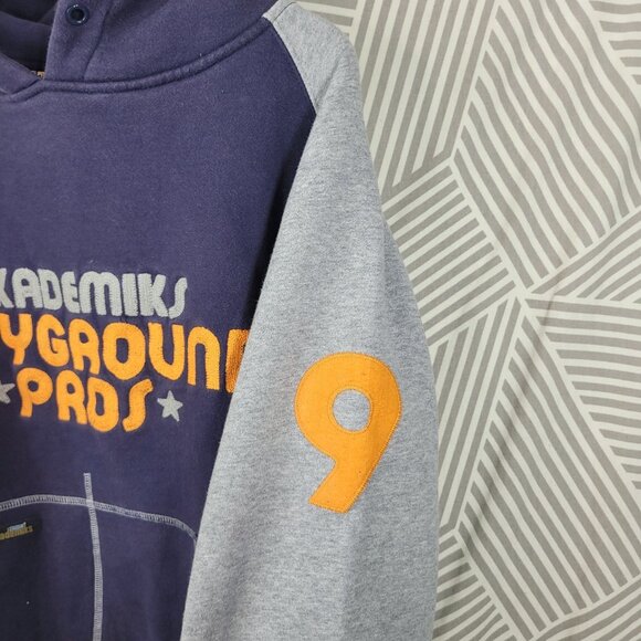 Vtg Akademiks Hoodie Men XXL Heavy Fleece Y2K Hip Hop 90s 1/4 Sweatshirt Navy - Picture 4 of 6